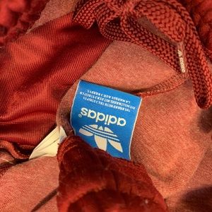 Maroon/white Adidas Joggers